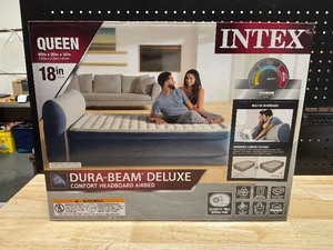 Intex Queen Deluxe Airbed with Headboard and Internal Pump