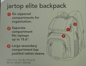 Embark Elite Top Opening Large Capacity School Backpack Fits 15 Laptop, Gray