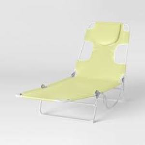 Outdoor Portable Folding Beach Lounger Chair Yellow - Sun Squad