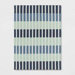 4x56 Broken Checkered Kids Rug GreenBlue - Pillowfort