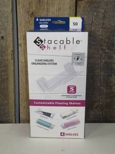 Stacable Shelf - 4 clear shelves, floating shelves, easy to clean