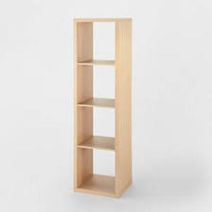 13'' 4 Cube Vertical Organizer Natural - Brightroom™: Decorative Bookshelf with Cubbies