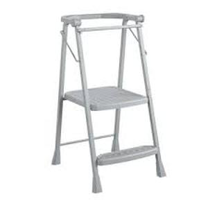COSCO 2-Step Kitchen Stepper Folding Step Stool, Premium Safety Series, Gray