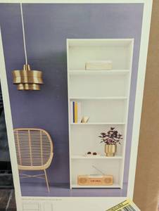 5 Shelf Bookcase White - Room Essentials Modern Style, Wood Composite, Open Shelving, 71.18 Tall