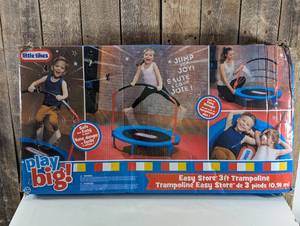 Little Tikes 25 Round Easy Store 3 Folding Trampoline - BlueBlackRed