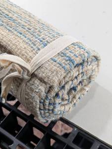 24x7 Woven Runner Rug Indigo - Threshold Handmade Multi-Stripe Flat Pile, Jute & Cotton, Indoor Use