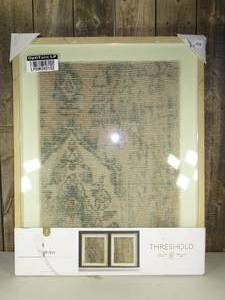 24 x 30 Textured Fabric Framed Wall Art - Threshold  (set of 2)