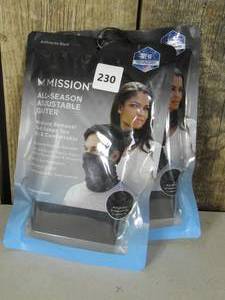 Mission Cooling Neck Gaiter Black FaceNeck Cover Adjustable - (4 Total)