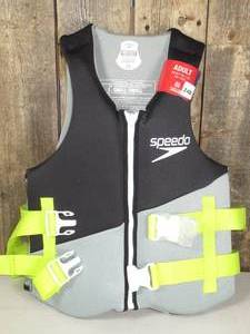 Speedo Adult Life Jacket Vest - BlackLime Green XSS