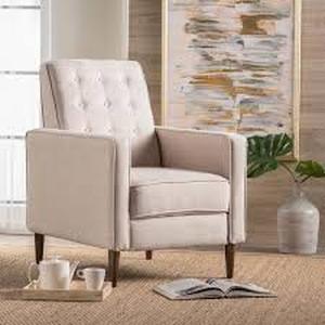Mervynn Wheat Fabric Standard (No Motion) Recliner with Tufted Cushions