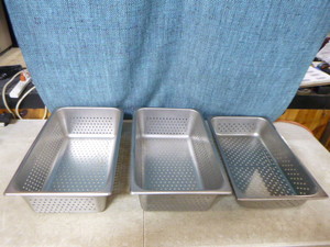 3 Perforated Full Size Steam Table Pans
