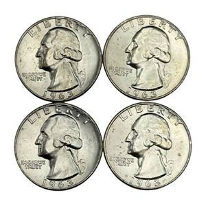 (4) Washington Silver Quarters - Higher Grade