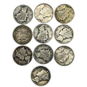 (10) Mercury and Barber Silver Dimes