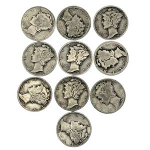(10) Mercury Silver Dimes