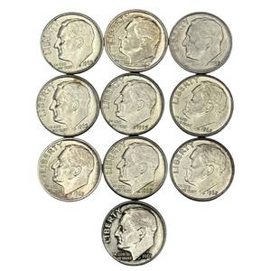 (10) Roosevelt Silver Dimes - Higher Grade