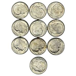 (10) Roosevelt Silver Dimes - Higher Grade