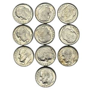 (10) Roosevelt Silver Dimes - Higher Grade