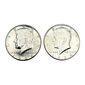 (2) 1964 Silver Kennedy Half Dollar - Higher Grade