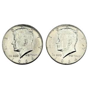 (2) 1964 Silver Kennedy Half Dollar - Higher Grade