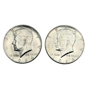 (2) 1964 Silver Kennedy Half Dollar - Higher Grade