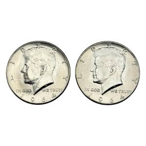 (2) 1964 Silver Kennedy Half Dollar - Higher Grade