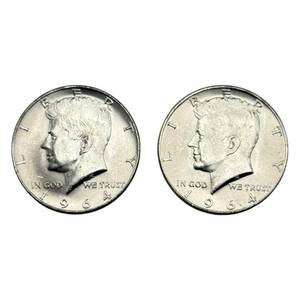 (2) 1964 Silver Kennedy Half Dollar - Higher Grade