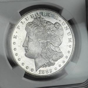 1882-CC Morgan Silver Dollar NGC MS63 DPL – Deep Prooflike Carson City