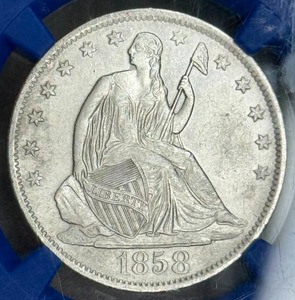 1858-O Seated Liberty Half Dollar  SS Republic Shipwreck Effect (C) UNC NGC