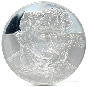 2oz .925 Sterling Silver Vincent Van Gogh Self-Portrait 1889 Limited Edition Art Coin