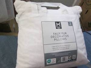 2 Faux fur decorative pillows...