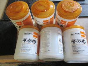 6 Large bleach disinfecting wipes...