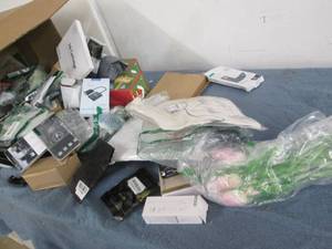 Box filled with small electronics, ...