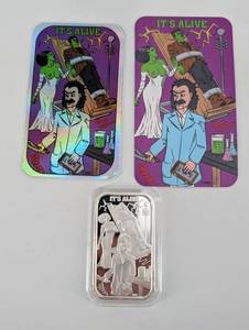 CMG Mint 1 oz .999 Silver Bar & Its Alive Cards