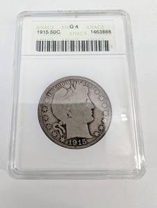 Barber Half Dollar 1915 ANACS G4 (50C)