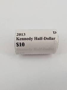 2013 Kennedy Half-Dollar Roll - 20 Coins (D Mint) $10 Face Value