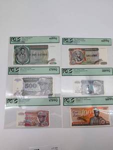 PCGS Currency Zare Banknotes - Gem New Zare Banque du Zare (Lot of 6)