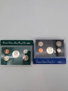 United States Mint Proof Set 1994 & 1969 - Two Classic Coin Sets in Green & Blue