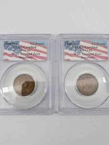 Jamaica Half Penny - PCGS Certified, WTC Ground Zero Recovery (Pair)