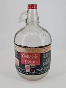 Coca-Cola One Gallon Glass Bottle Jug - Vintage Coke Syrup for Fountain Use
