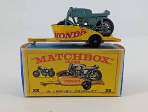 Matchbox Honda No. 38 Motorcycle on Trailer