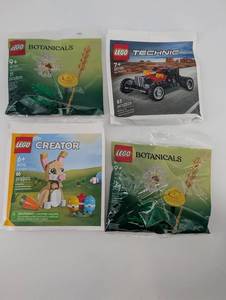 LEGO 30701 Field Flowers x2 - 30735 Hot Rod Car - 30716 Cute Easter Bunny