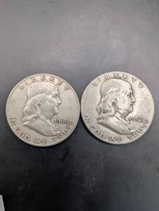 Franklin Half Dollars 1952 & 1960-D (Lot of 2)