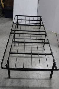 Twin Size Foldable Bed Frame - Black Metal, Mattress Not Included