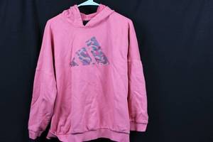 Adidas Pink Hoodie Leopard Print 3-Stripes Logo UK L  US L