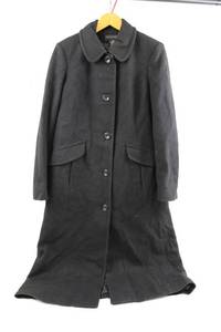 apostrophe Black Wool Coat - Size S (4-5) Button-Front Long Coat