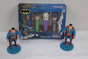 DC Comics Batman PEZ Collectors Set and two Superman