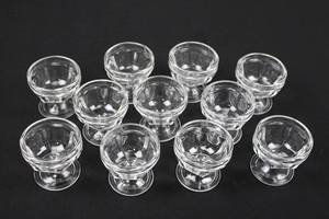 Dessert Cups - Clear Glass Stemmed Pedestal Goblets (11 cups)