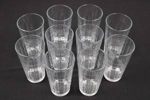 Bubble Pattern Highball Glass Tumblers - Clear Glass (12-Piece Set) 6tall