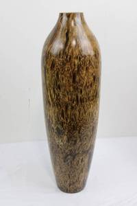 Thai Ceramic Vase - Brown Crackle Glaze, Tall Slender Form, Made in Thailand 25