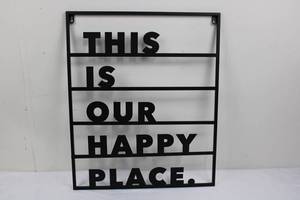 This Is Our Happy Place - Black Metal Wall Sign 23.5 x 19.5